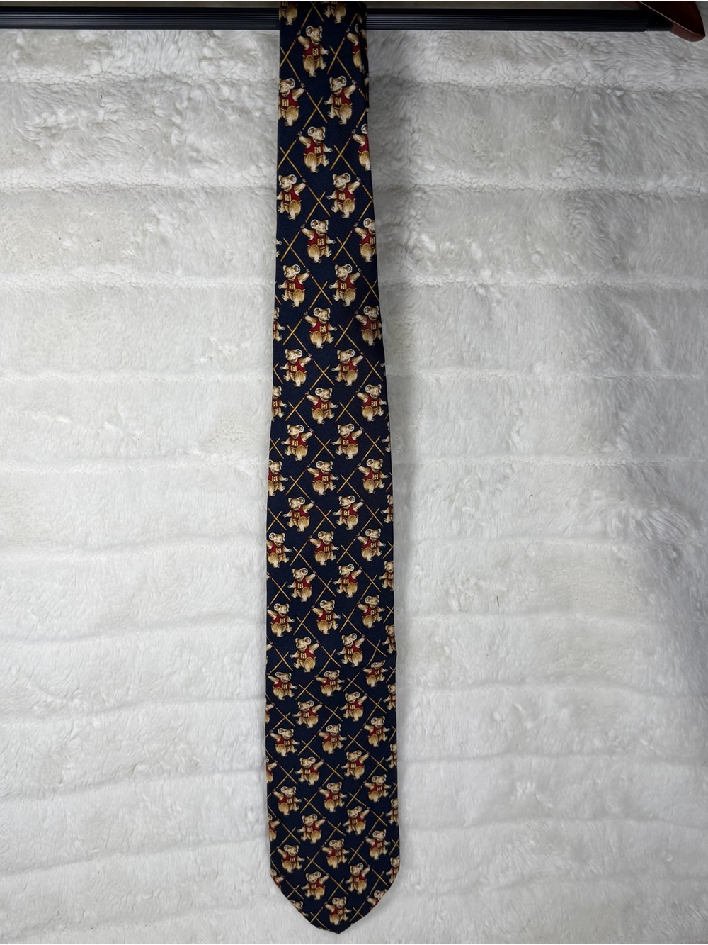 vintage Brooks Brothers Makers line silk novelty necktie Koala Throwing Javelins